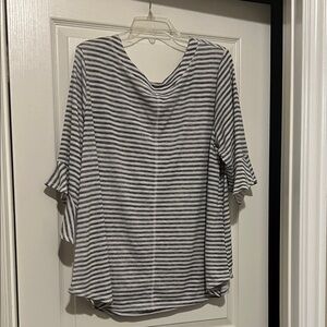 Westbound Woman 3/4 Bell Sleeve Striped Top Sz 3X